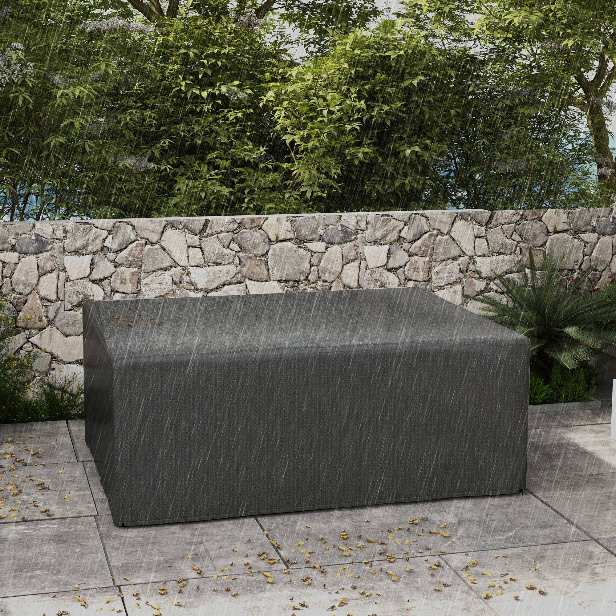 Outsunny - Housse de protection pour table de jardin extérieure 235x190x90cm anti-UV polyéthylène haute résistance gris - Outsunny - Image 2
