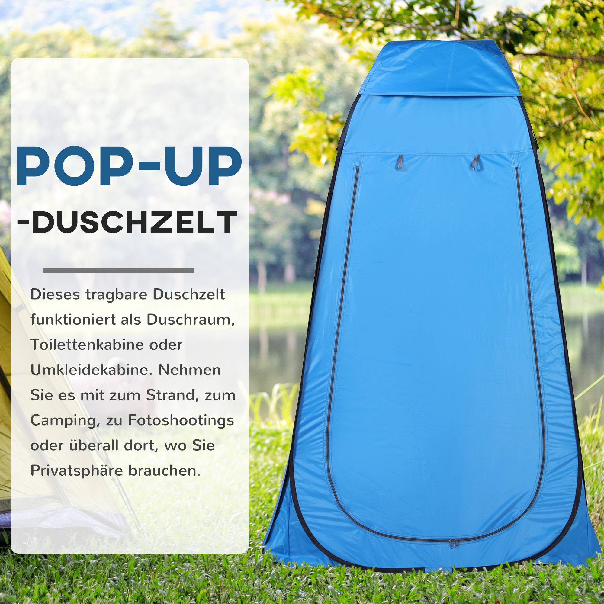 Sans Marque - Tente douche pop-up, WC portable, sac, fenêtre, cabine change, intime, WC, plage, camping - Image 6