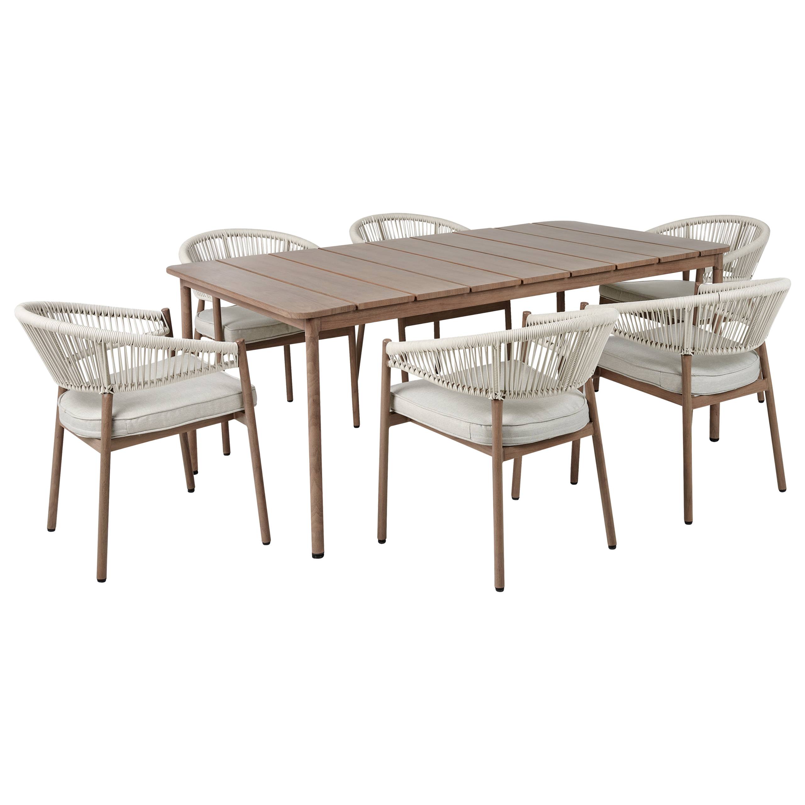 Beliani - Set de salle à manger, 6 Personnes Aluminium Marron FLAVIA - Beliani - Image 2