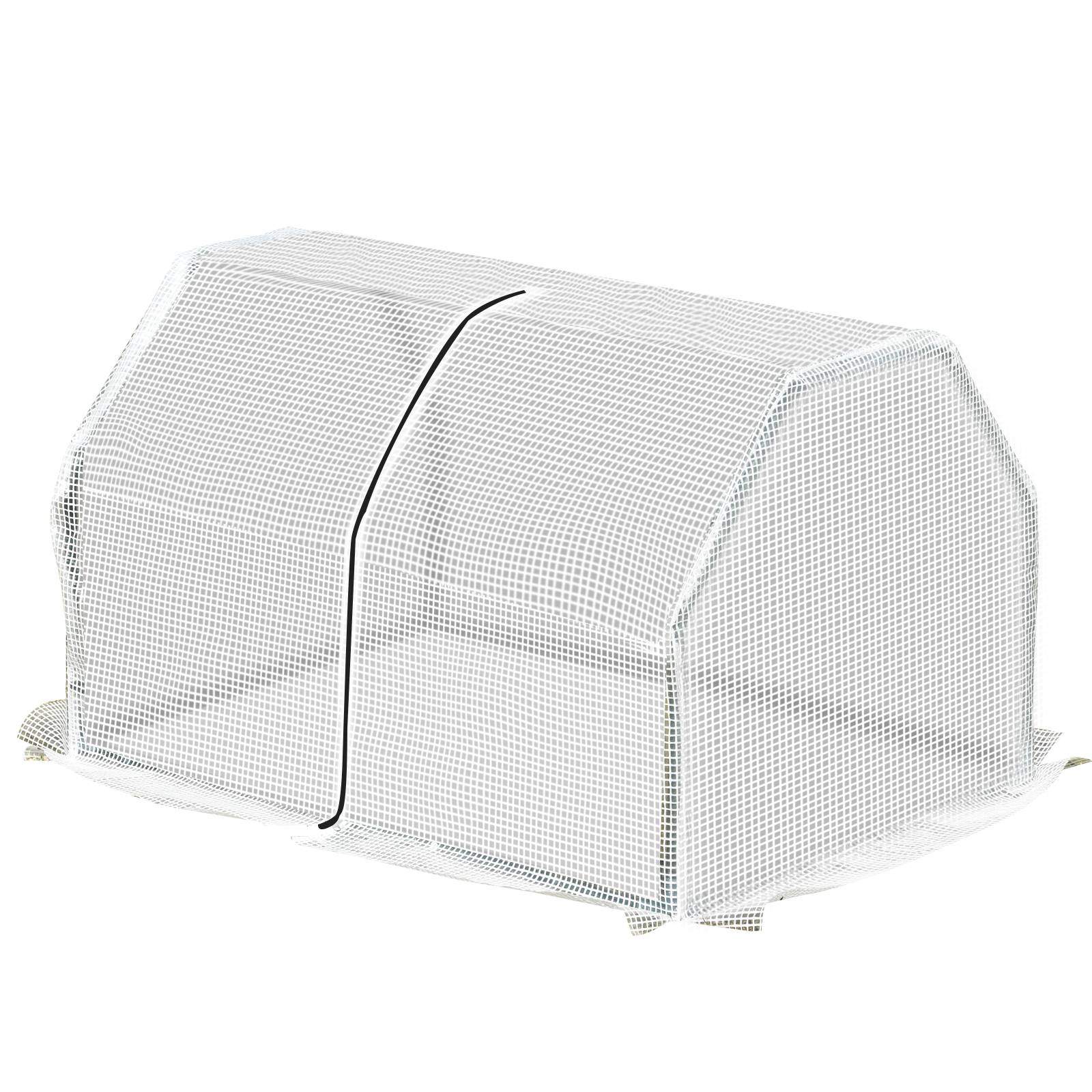Mini Serre de Terrasse 100 x 70 x 60 cm avec Fermeture Éclair, Structure Acier et Bâche PE 140 g/m², pour Plantes et Fleurs, Blanche - Image 1