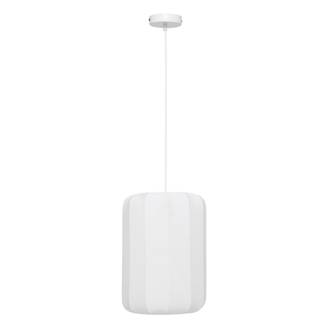 Lampe Suspension en Coton "Tobie" 25cm Blanc