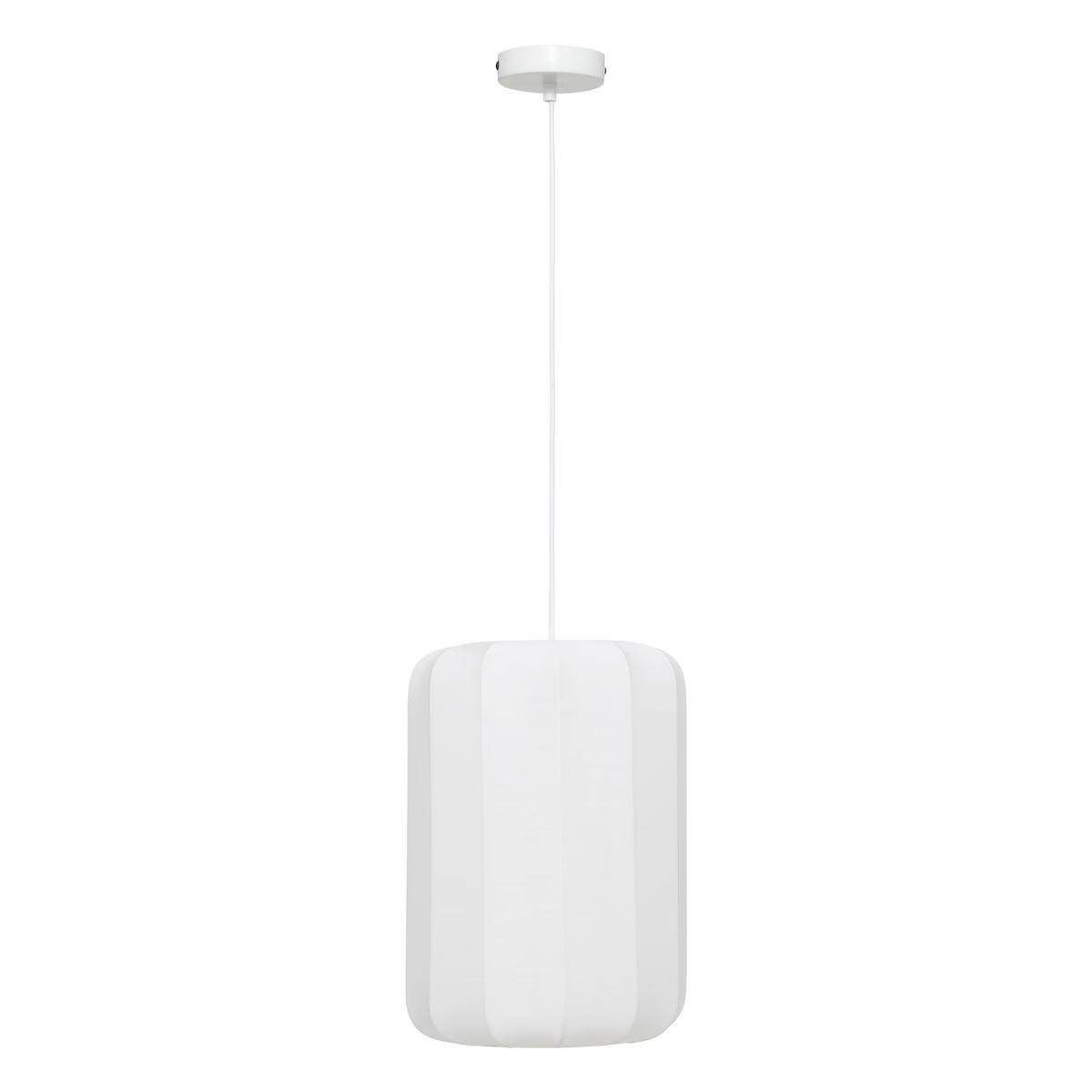 Lampe Suspension en Coton "Tobie" 25cm Blanc