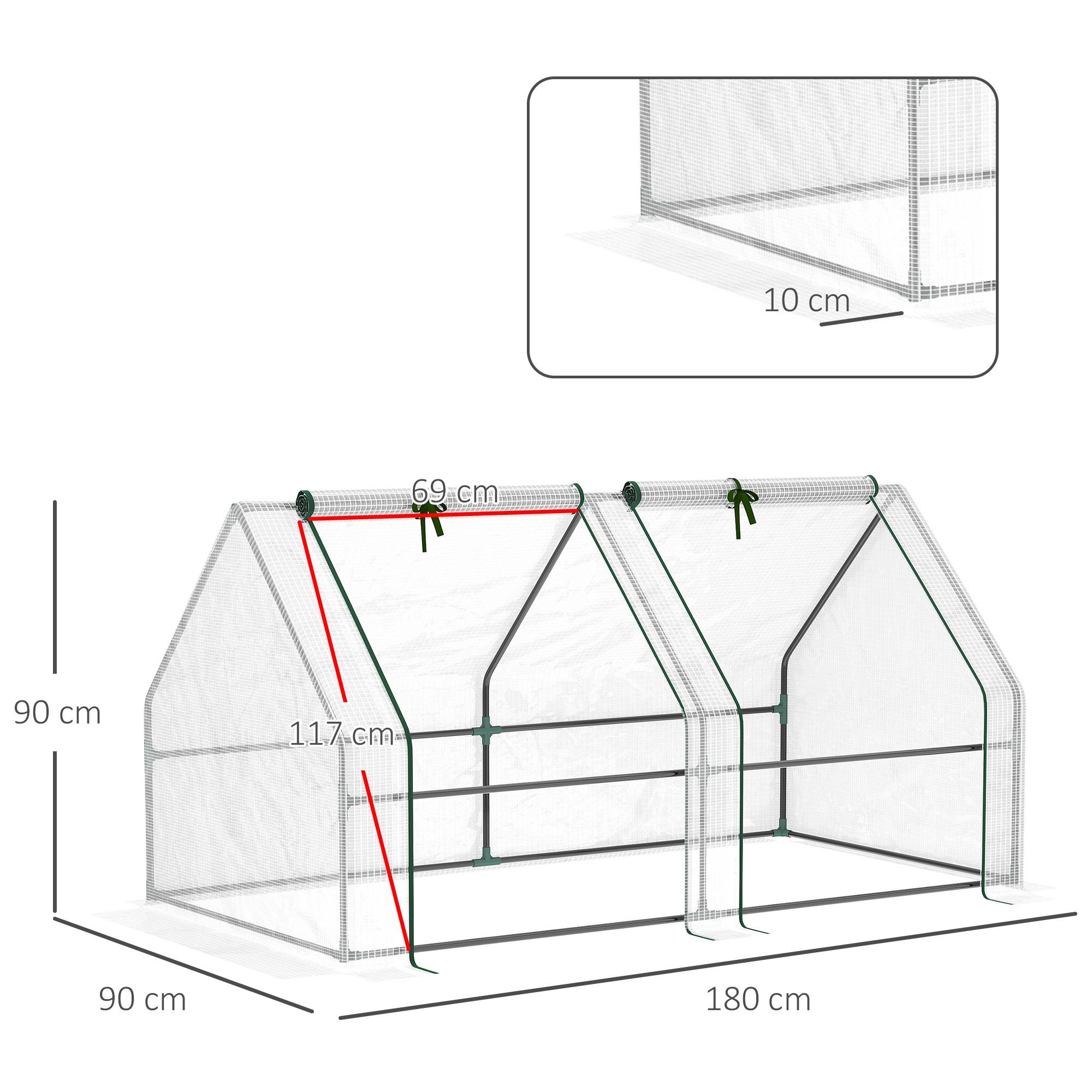 Maison Chic - Mini Serre de Jardin mini serre tunnel 180x90x90cm toit pointu Acier PE 140 g/m² Anti-UV fenêtres avec - Image 5