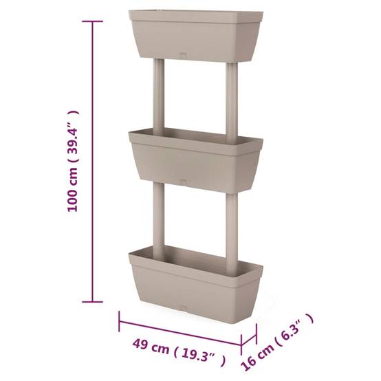 Prolenta Premium - Jardinière caoutchouc taupe 49 x 16 x 100 cm - Prolenta premium p346.3 - Image 7