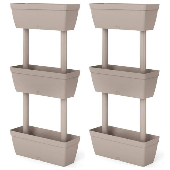 Prolenta Premium - Jardinière caoutchouc taupe 49 x 16 x 100 cm - Prolenta premium p346.3 - Image 1