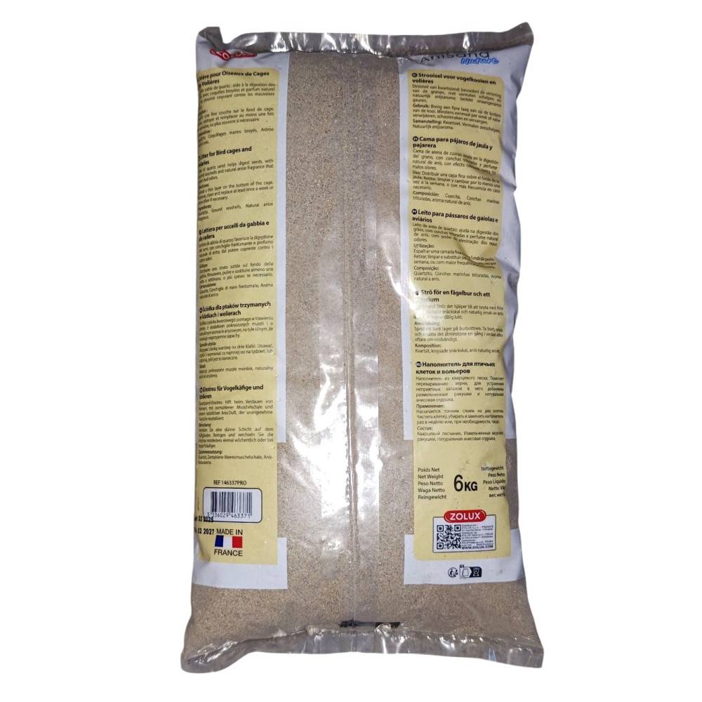 Zolux - Sable Anisand nature Litière 5 kg + 1 kg gratuit pour oiseaux - Image 2