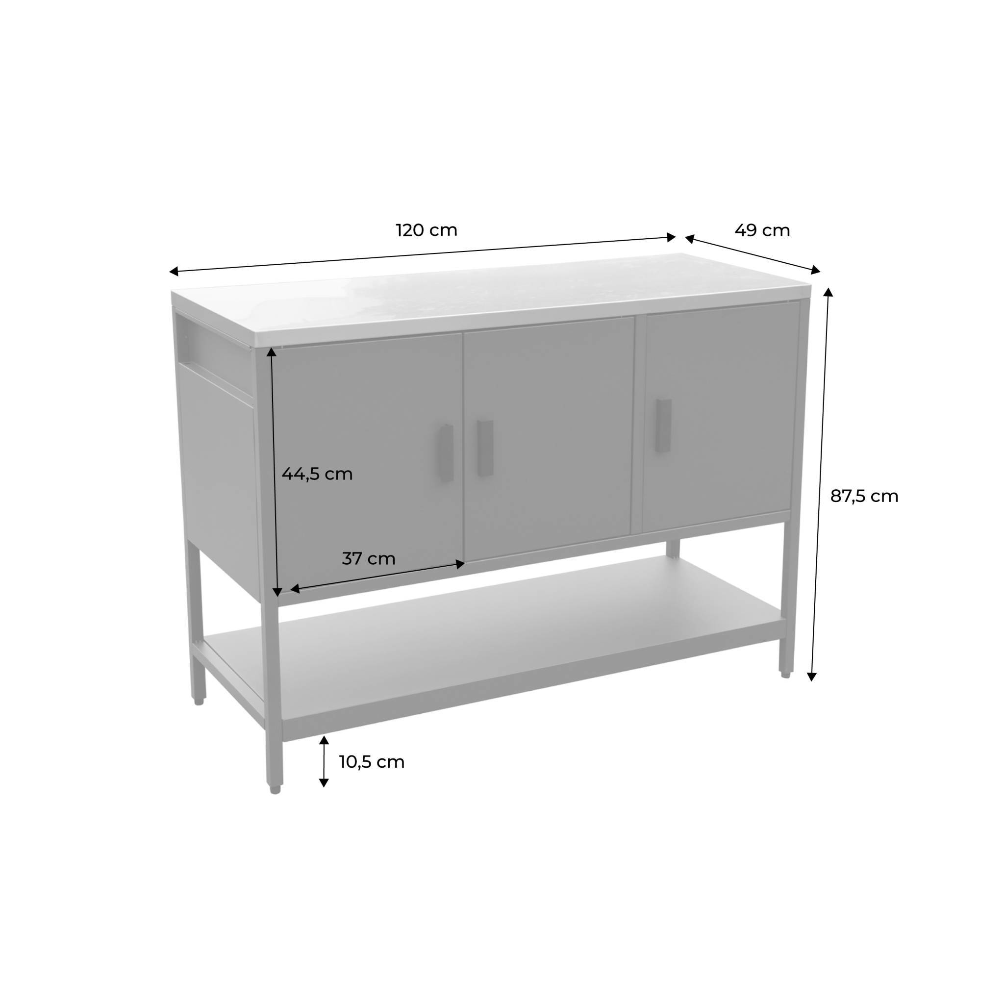 sweeek - Cuisine d'extérieure en acier noir 3 portes.1 étagère L120cm | sweeek - Image 4