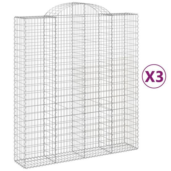 Vidaxl - Paniers à gabions arqués 3 pcs 200x50x220/240 cm Fer galvanisé vidaXL 3146447 - Image 2