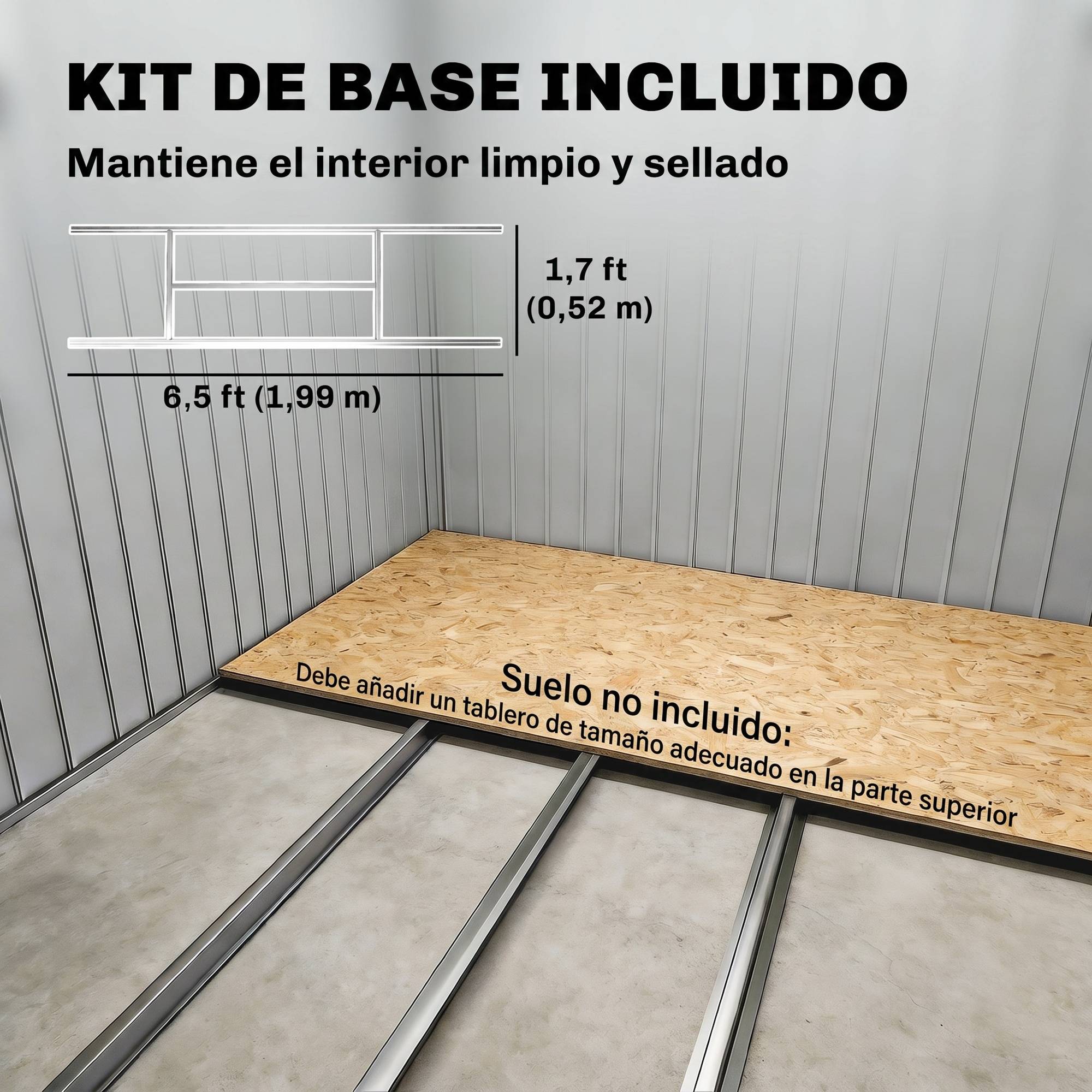 Abri de jardin 213 x 130 x 185 cm, abri extérieur en métal pour le rangement des outils, vert foncé - Image 8