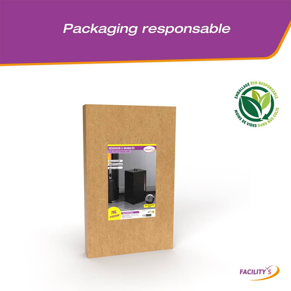 Facilitys - Réservoir à granulés de bois et pellets 45 kg noir - FACILITYS - Image 4