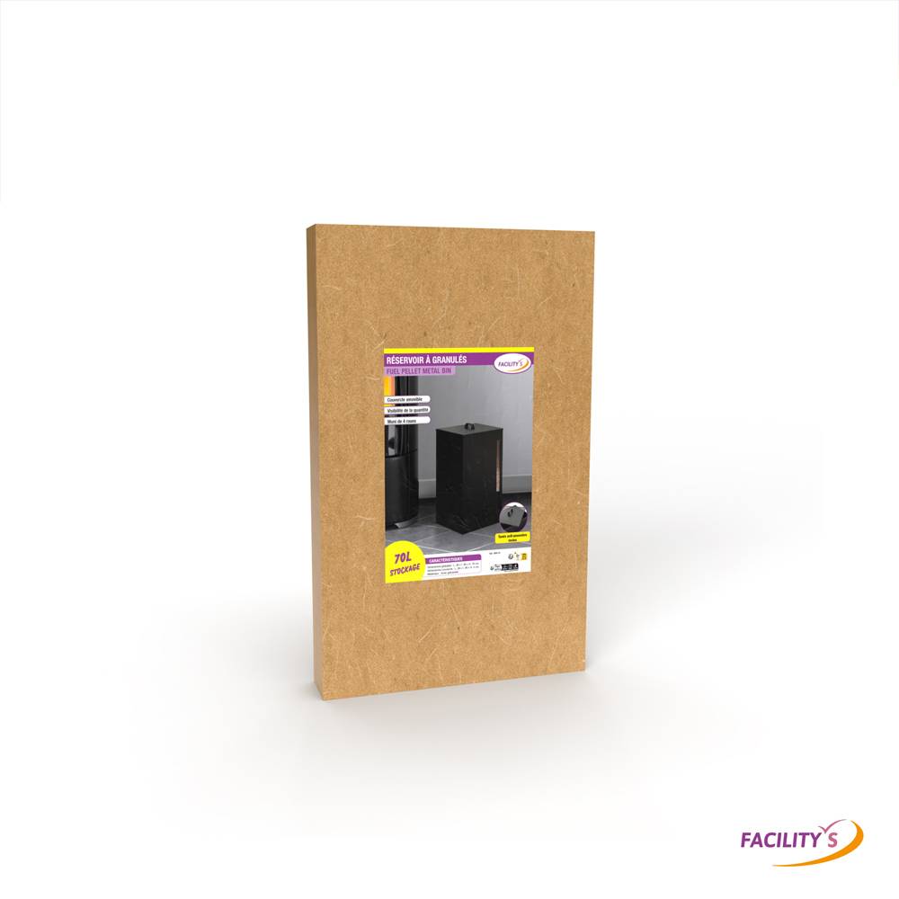 Facilitys - Réservoir à granulés de bois et pellets 45 kg noir - FACILITYS - Image 6