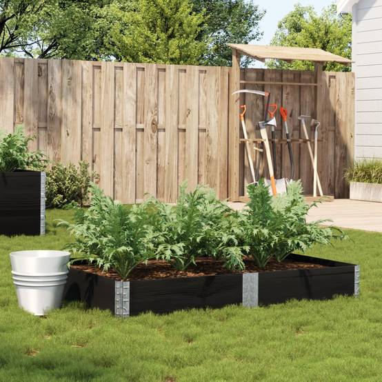 Grand Cadre de Culture Pliant Bas en Pin Massif – Délimitation Potager Modulable et Esthétique – 150x100cm Noir – ComfortXL Outdoor Living - Image 1