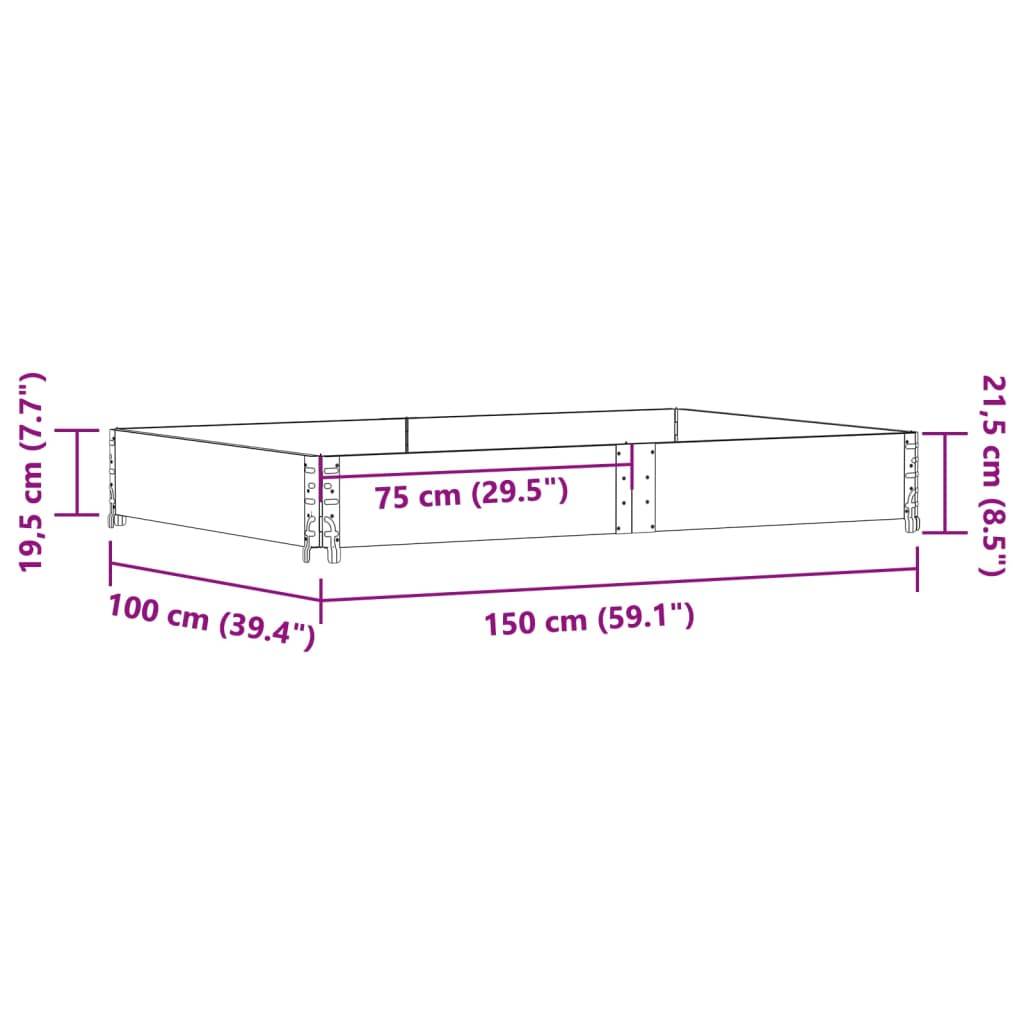 Grand Cadre de Culture Pliant Bas en Pin Massif – Délimitation Potager Modulable et Esthétique – 150x100cm Noir – ComfortXL Outdoor Living - Image 7