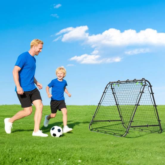 But de football réglable et pliable, structure métallique, 100 x 68-95 cm, noir - Image 4