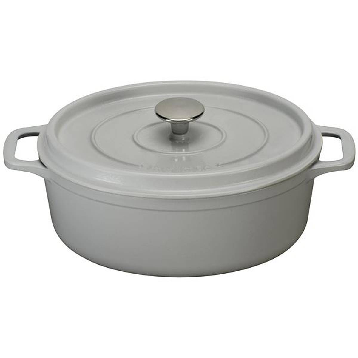 Invicta - Cocotte ovale en fonte émaillée 31cm gris 403312 Invicta