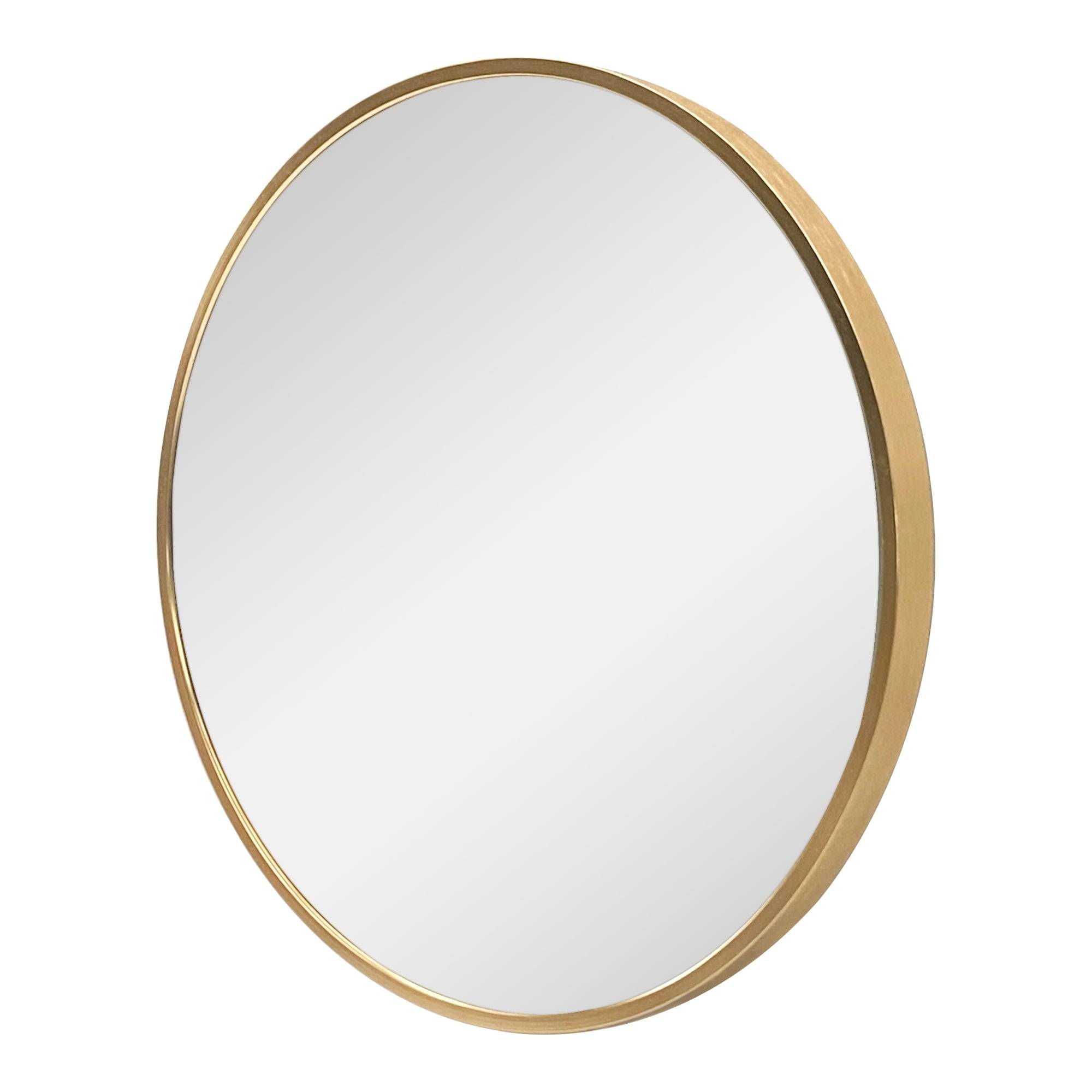 Miroir mural rond diamètre 40 cm doré - Image 1