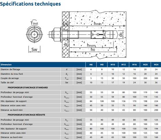 Goujons d'ancrage pour béton non fissuré 6X65 boîte de 100 - RAWL - R-XPT-06065/5 - Image 3
