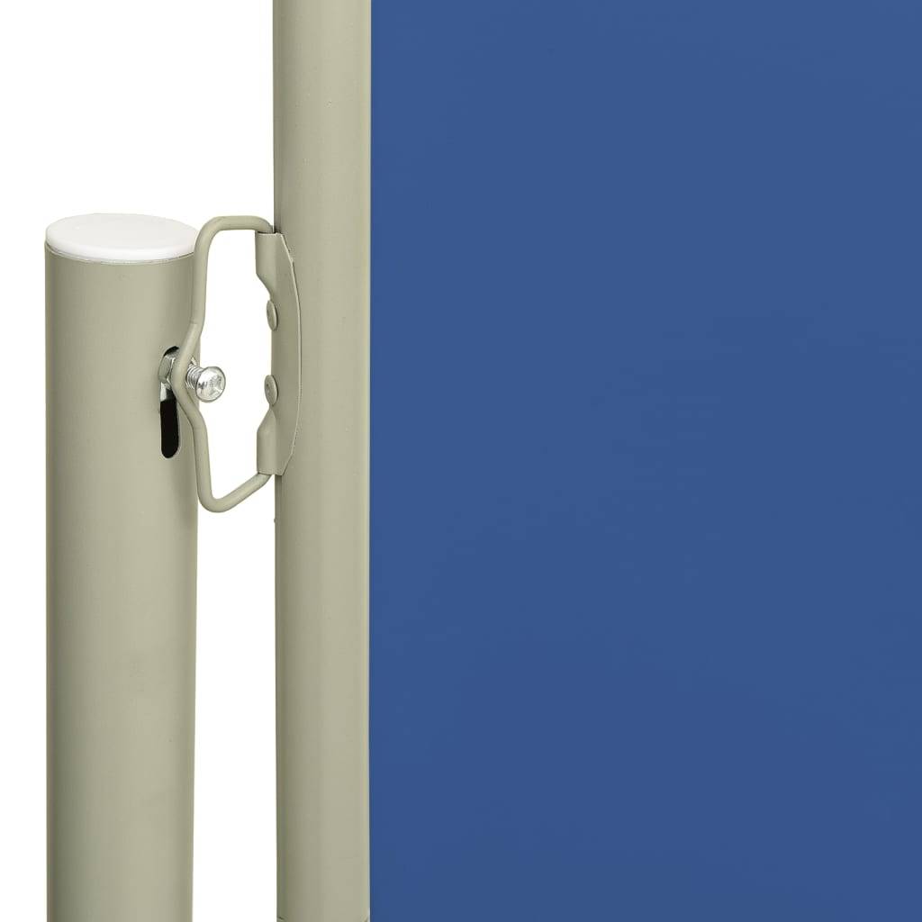 Helloshop26 - Auvent paravent store brise-vue latéral rétractable de patio jardin terrasse balcon protection visuelle écran 140 x 500 cm bleu - Image 2