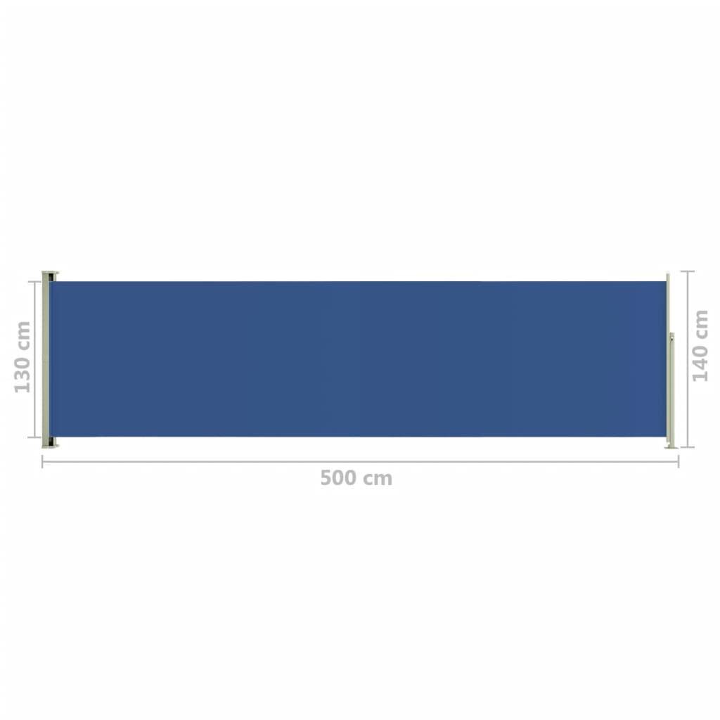 Helloshop26 - Auvent paravent store brise-vue latéral rétractable de patio jardin terrasse balcon protection visuelle écran 140 x 500 cm bleu - Image 6