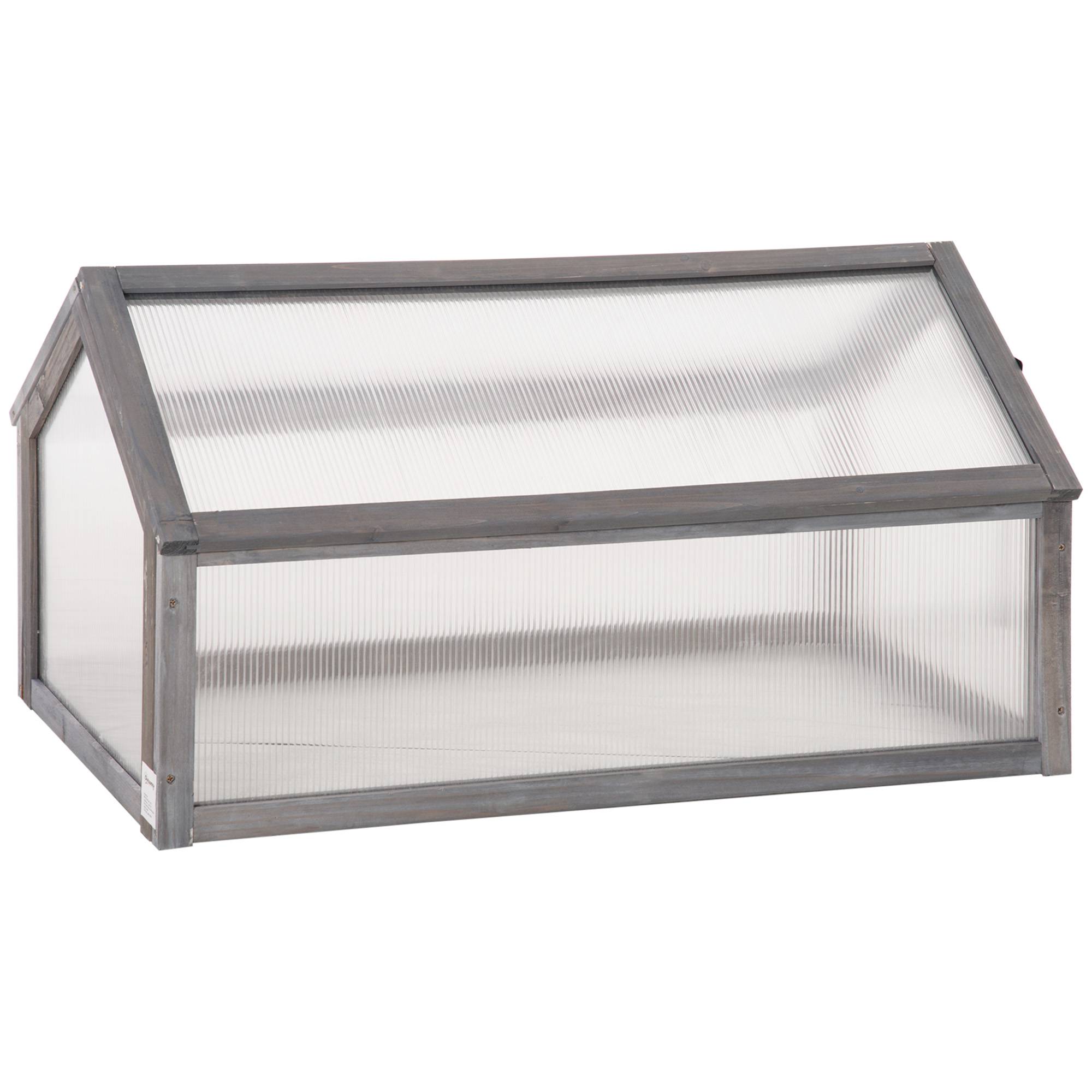 Châssis de culture bois balcon protection gel 90x52x49cm gris - ComfortXL Outdoor Living - Image 2