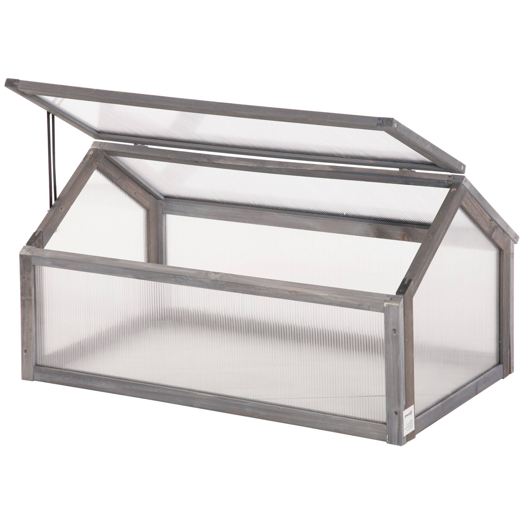 Châssis de culture bois balcon protection gel 90x52x49cm gris - ComfortXL Outdoor Living