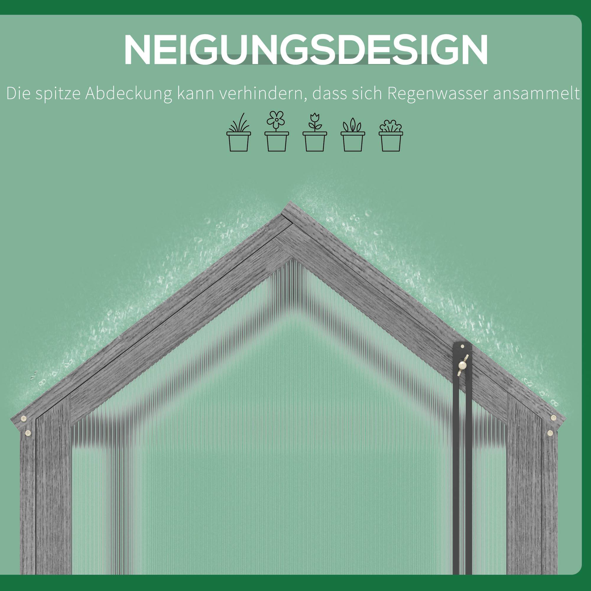 Châssis de culture bois balcon protection gel 90x52x49cm gris - ComfortXL Outdoor Living - Image 8