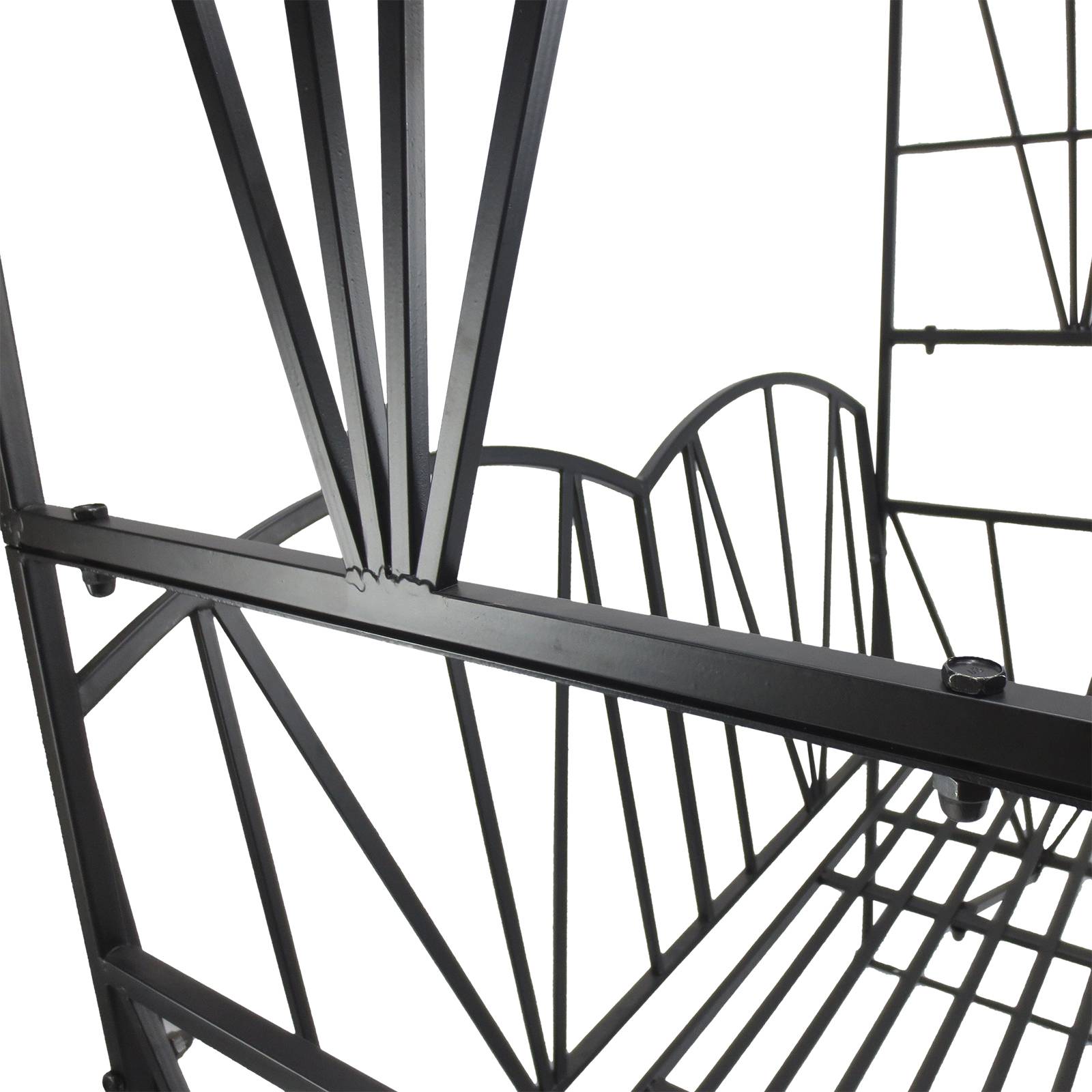 Outsunny - Arche de jardin avec banc 2 places dim. 115L x 54l x 203H cm métal thermolaqué noir - Outsunny - Image 4