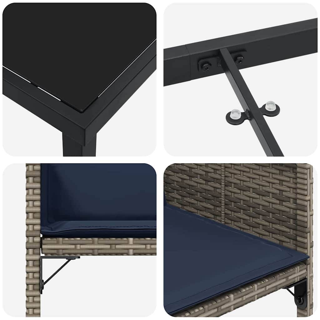 Ensemble de salle à manger pour jardin 5 pcs | Mobilier d'extérieur Gris polyrotin Maison Chic - Image 9