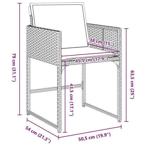 Ensemble de salle à manger pour jardin 5 pcs | Mobilier d'extérieur Gris polyrotin Maison Chic - Image 8