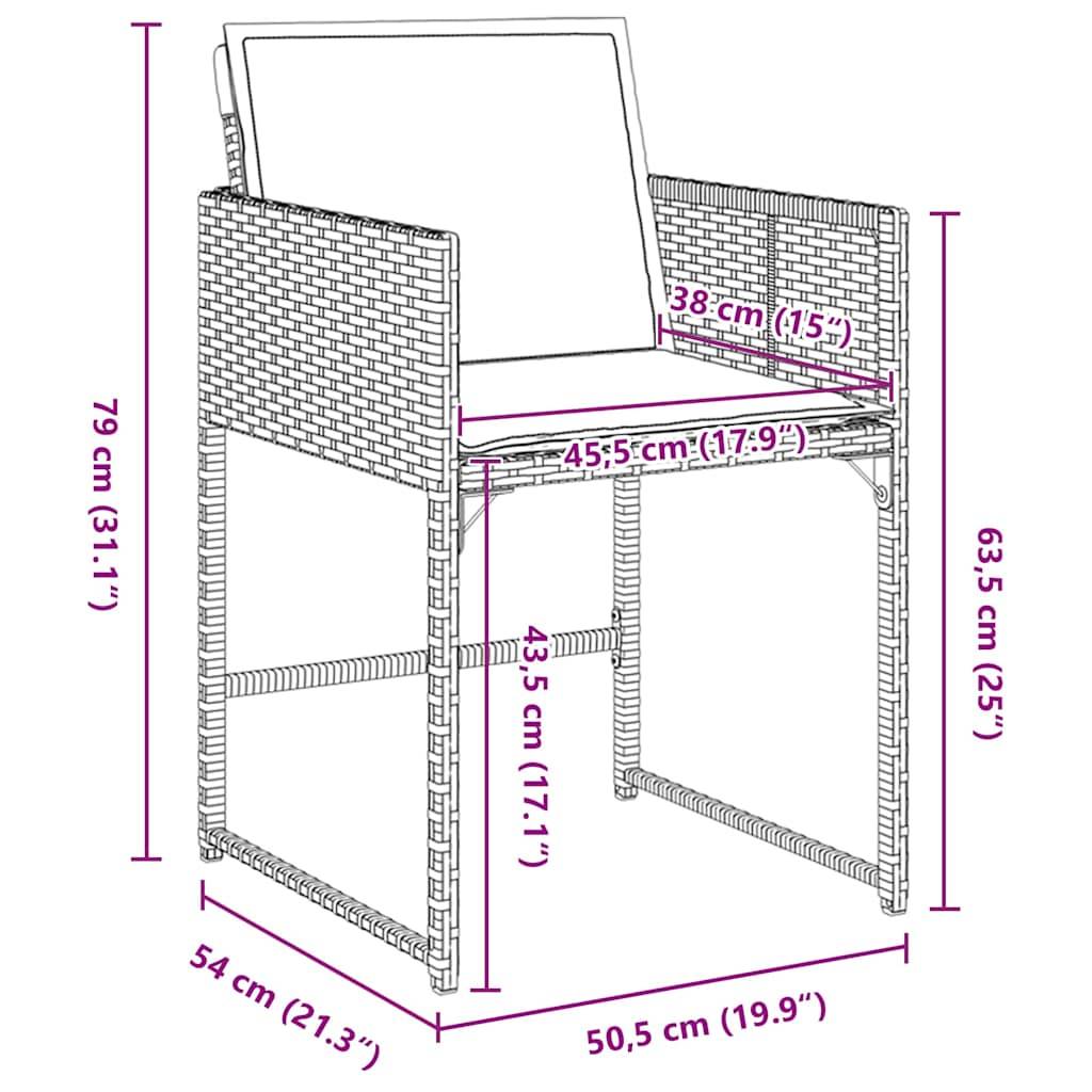 Ensemble de salle à manger pour jardin 5 pcs | Mobilier d'extérieur Gris polyrotin Maison Chic - Image 8
