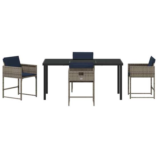 Ensemble de salle à manger pour jardin 5 pcs | Mobilier d'extérieur Gris polyrotin Maison Chic - Image 7
