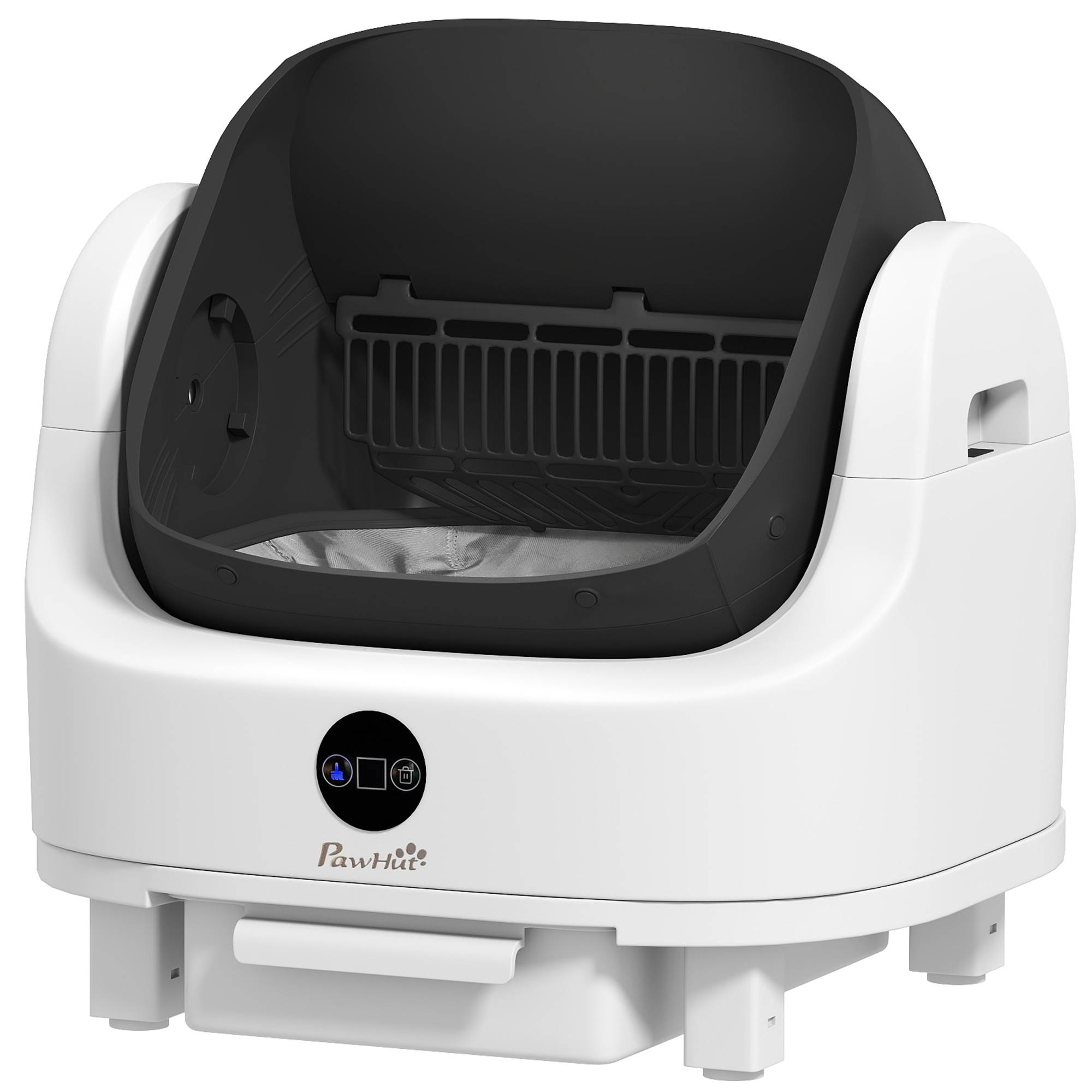 Bac à litière autonettoyant ouverture automatique anti odeurs sécurité intégrée toilette chat moderne blanche - Image 2