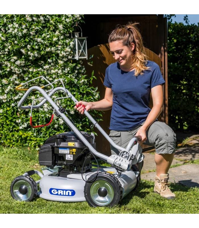 Grin - Tondeuse thermique tractée, moteur 163cm3 Briggs Stratton, Mulching avancé, 1200m2 - GRIN HM46A - Image 4