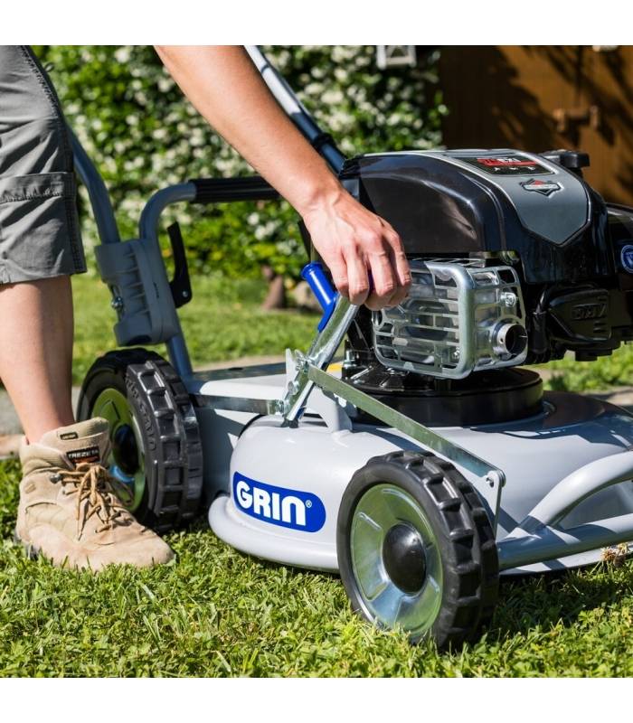 Grin - Tondeuse thermique tractée, moteur 163cm3 Briggs Stratton, Mulching avancé, 1200m2 - GRIN HM46A - Image 6