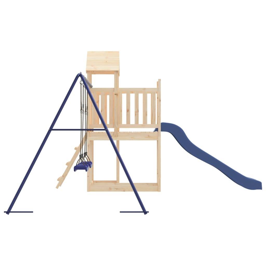 Helloshop26 - Aire de jeux d'extérieur balançoires toboggan portiques robuste jeux jardin 356 x 378 x 214 cm bois de pin massif - Image 5