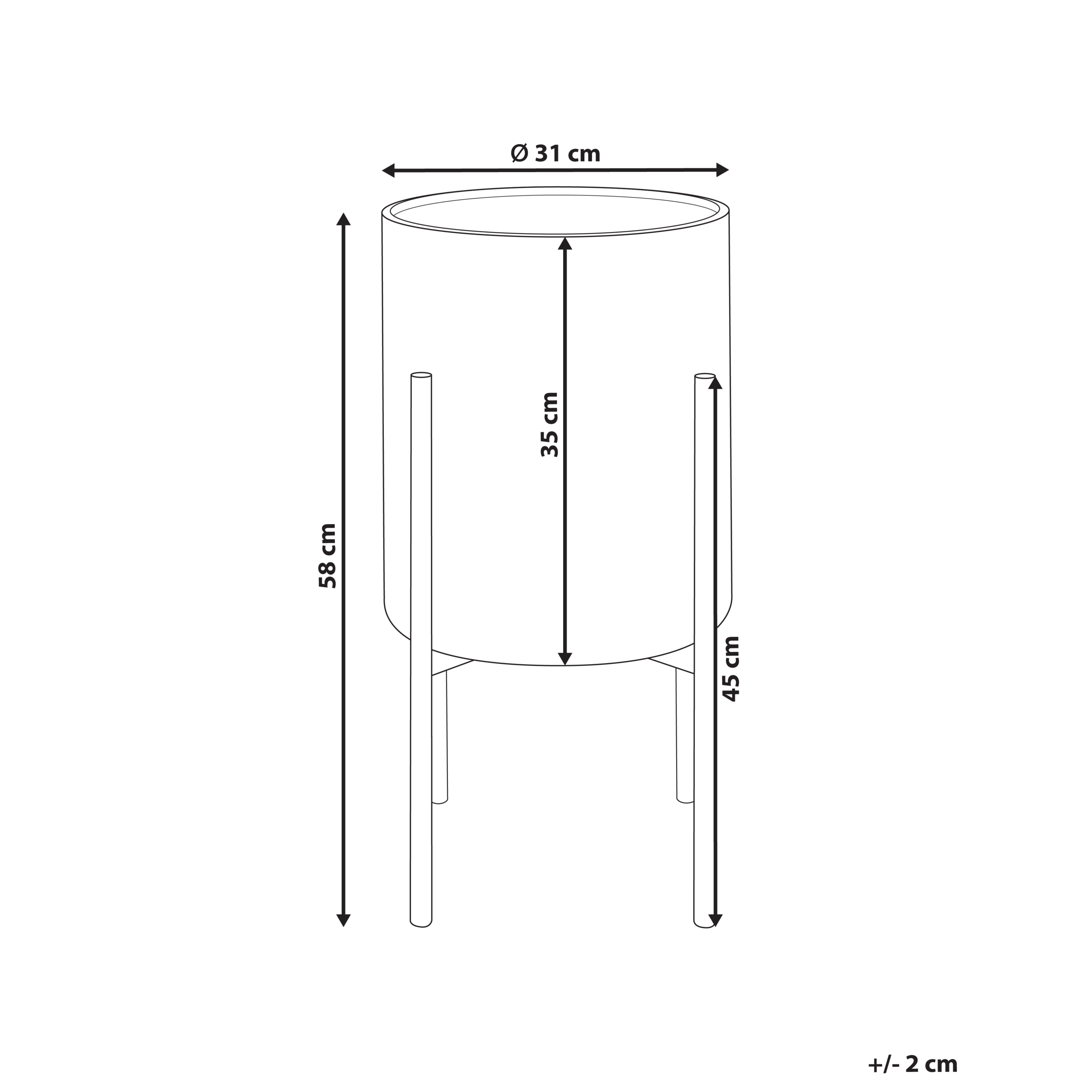 Beliani - Cache-pot d'intérieur Métal Blanc NEMOROSA - Beliani - Image 3