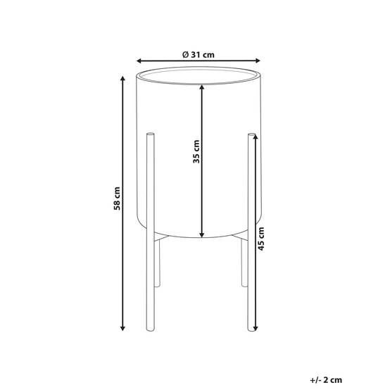 Beliani - Cache-pot d'intérieur Métal Blanc NEMOROSA - Beliani - Image 2