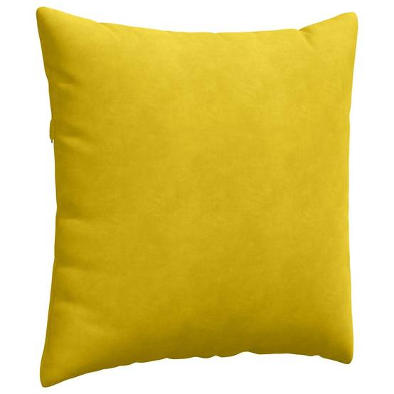 Lot de 2 Coussins Carrés Velours Côtelé Confortables Housses Lavables pour Salon Moderne Jaune 80x80 cm – ComfortXL Outdoor Living - Image 5