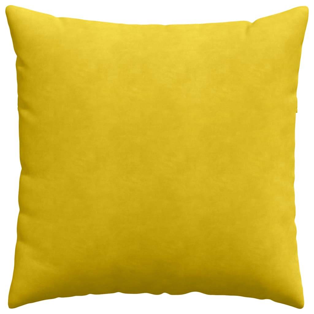 Lot de 2 Coussins Carrés Velours Côtelé Confortables Housses Lavables pour Salon Moderne Jaune 80x80 cm – ComfortXL Outdoor Living - Image 6