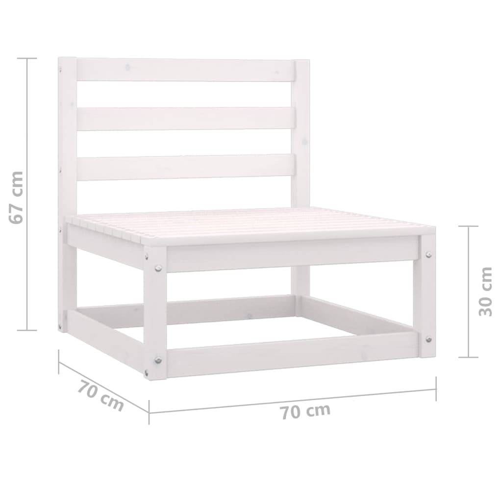 Helloshop26 - Salon de jardin meuble d'extérieur ensemble de mobilier 3 pièces blanc bois de pin massif - Image 7
