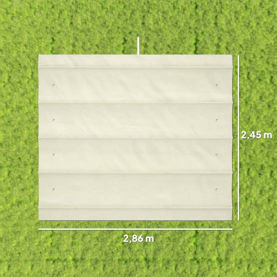 Toile de Rechange Rétractable Polyester pour Tonnelle 2,85x2m Anti-UV 286x245 cm Crème - ComfortXL Outdoor Living - Image 5