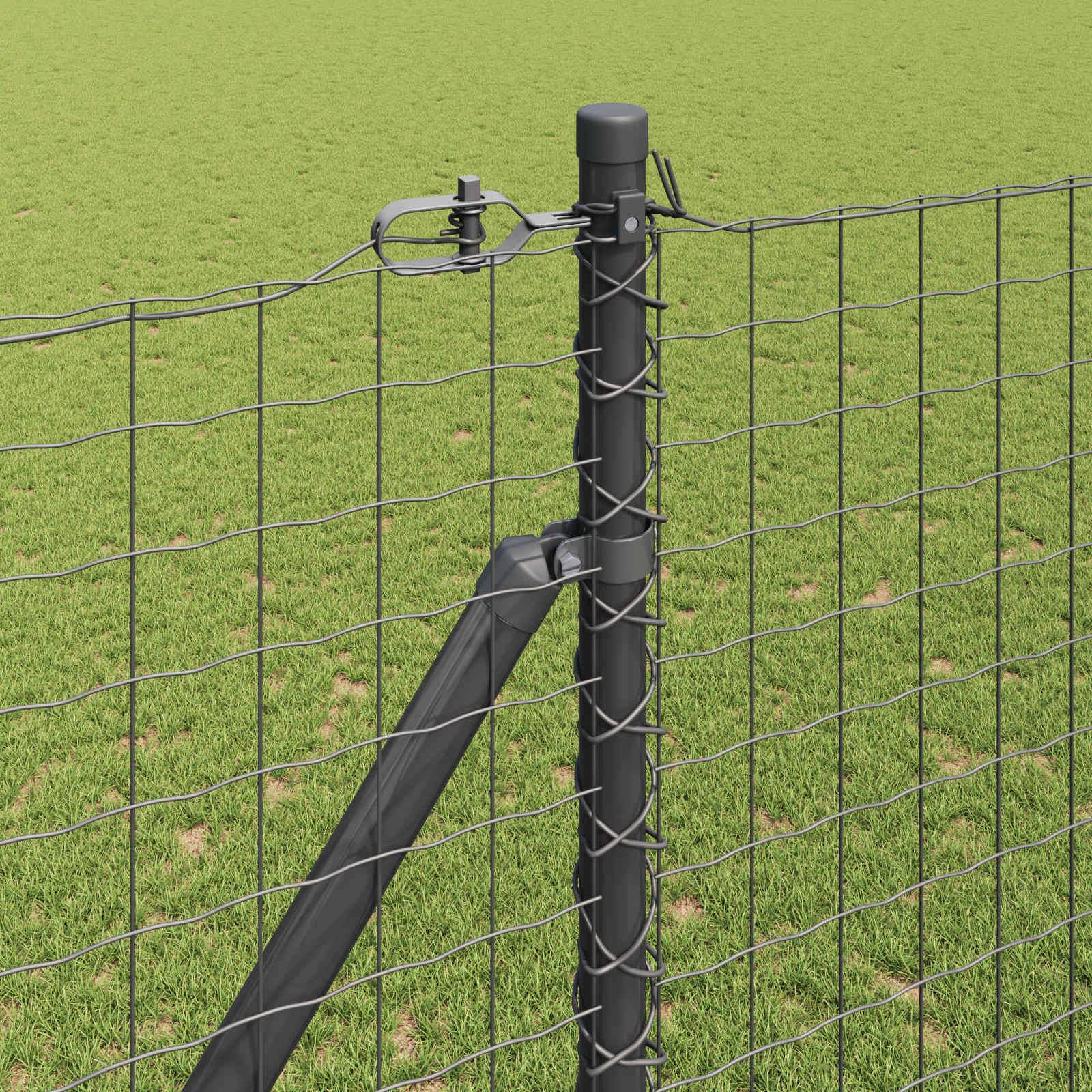 Poteau de clôture acier galvanisé gris 3,2 x 3,2 x 225 cm, Gris - PANGIVO - Image 3