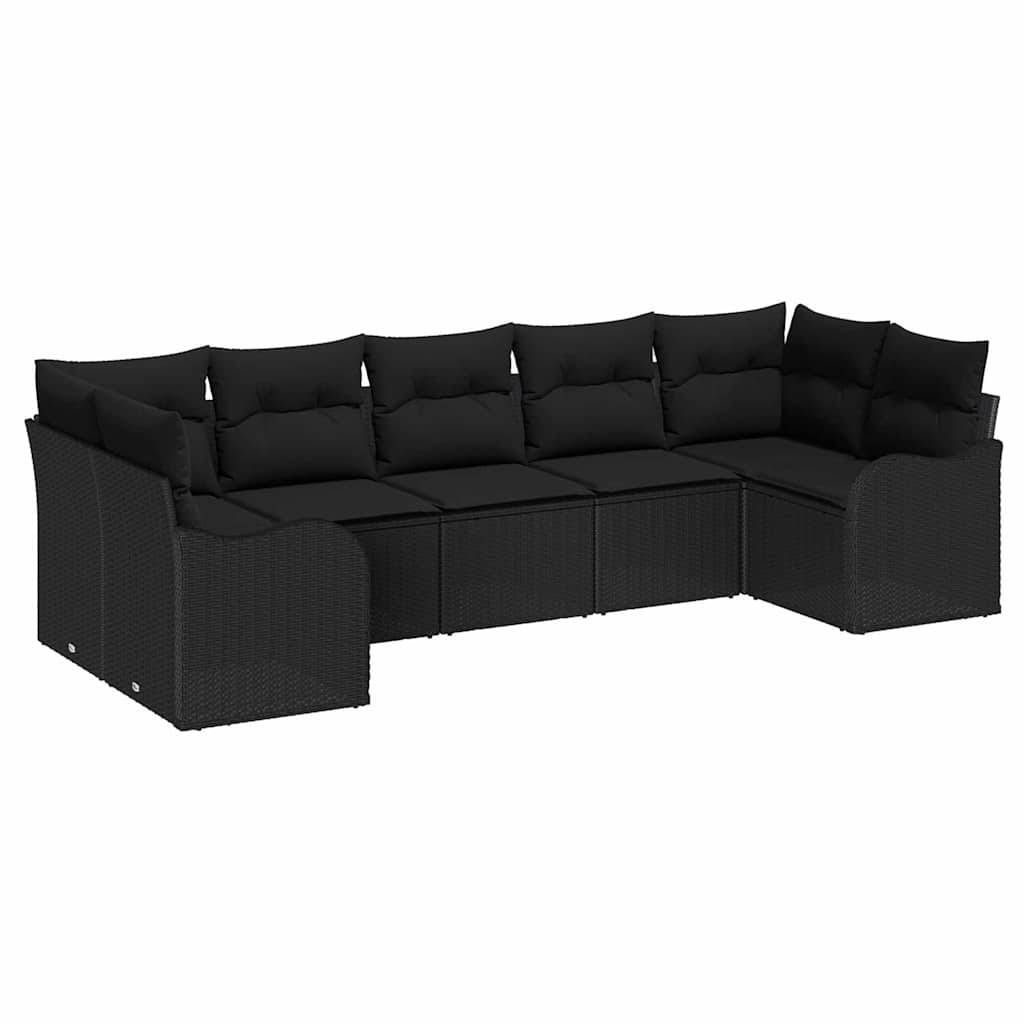 ComfortXL - Ensemble canapé extérieur 7 pcs en Poly rotin design modulable Noir – ComfortXL Outdoor Living - Image 2