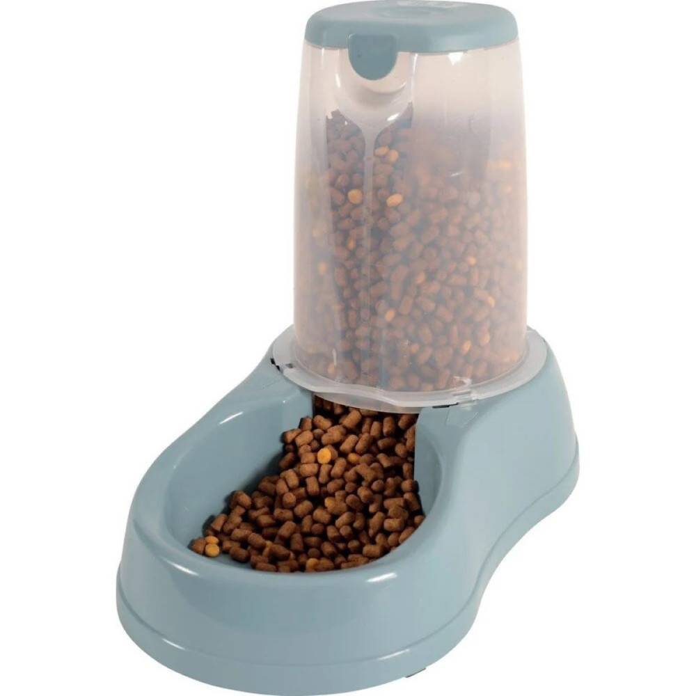 Distributeur de croquettes 6.5 kg, bleu en plastique, pour chien - Image 1