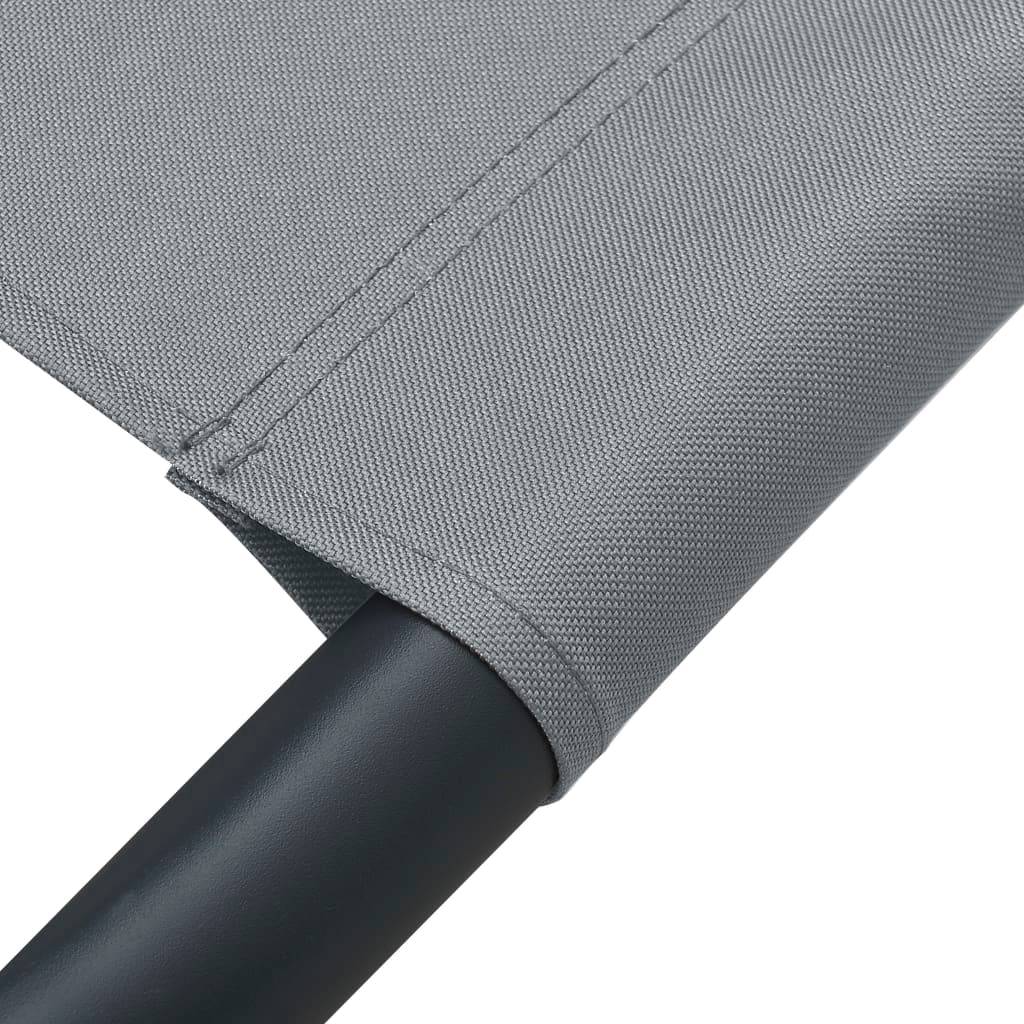 Helloshop26 - Lit de repos transat chaise longue d'extérieur 200 cm avec auvent et oreiller gris - Image 5