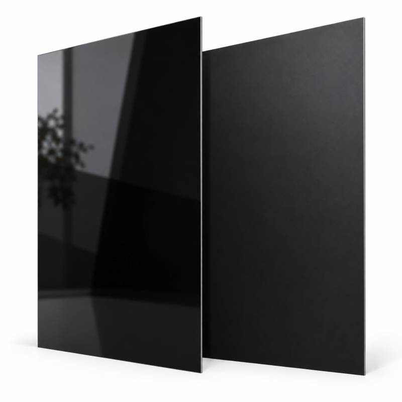 Crédence réversible alu noir brillant/mat - 3mm - 3 formats - Coloris Noir RAL 9005, Epaisseur 3mm, Largeur 50cm, Longueur 100cm