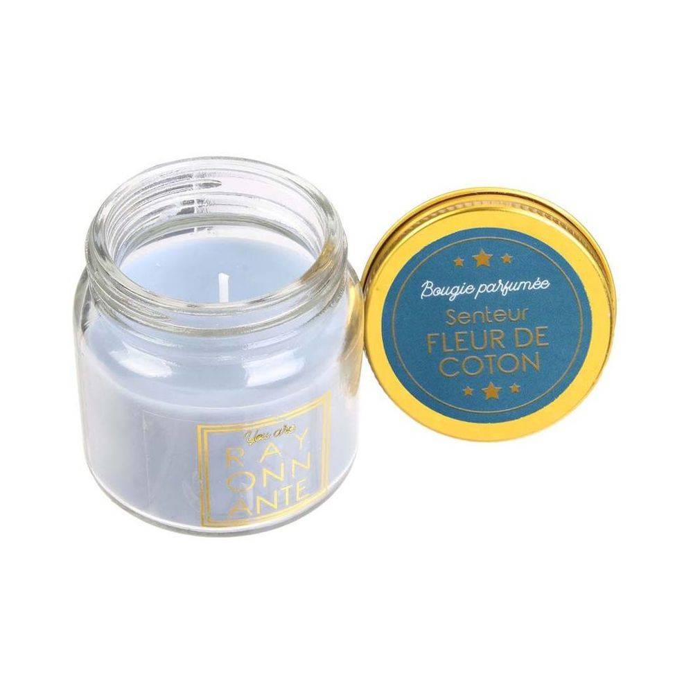 The Home Deco Factory - Bougie en pot message scintillant senteur fleur de coton (Lot de 3) - Image 4