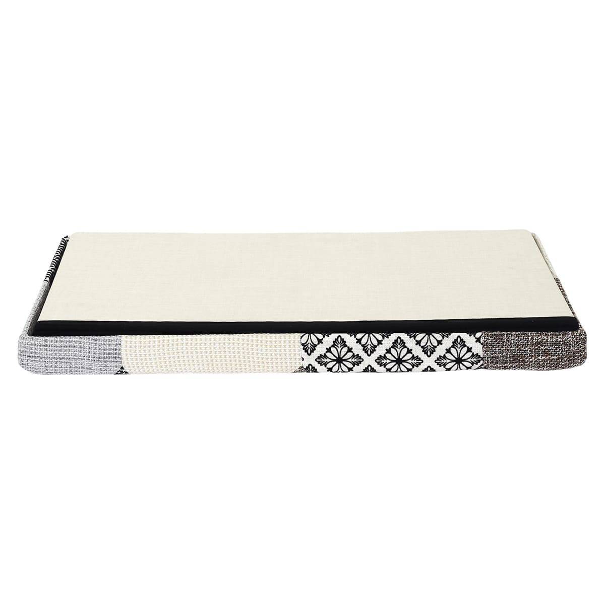 Banc Coffre Pliable Motif Patchwork Gris - LORY - Image 3