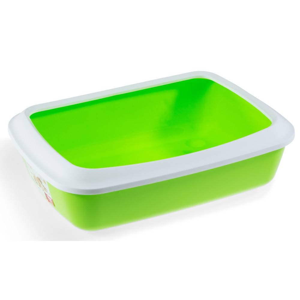 animallparadise - Bac litière IRIZ42, citron vert avec rebord 42 x 31 x 12.5 cm, pour chat - Image 4