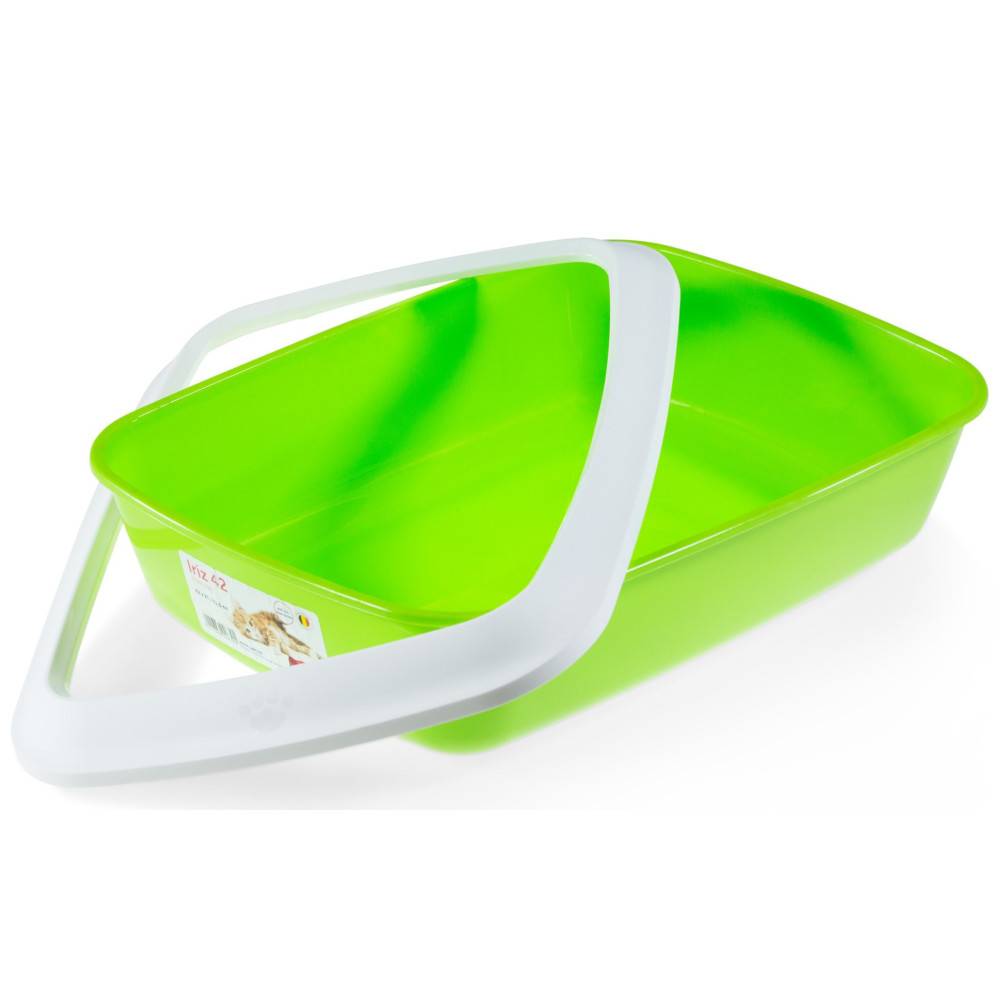 animallparadise - Bac litière IRIZ42, citron vert avec rebord 42 x 31 x 12.5 cm, pour chat - Image 3